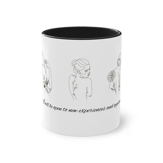 Elegant Two-Tone Coffee Mug - Floral Design - Perfect for Relaxation & Gift Giving