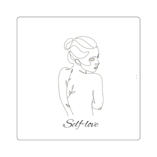 Self-Love Square Stickers - Minimalist Design for Self-Care & Motivation