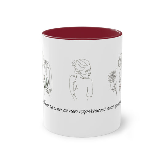Elegant Two-Tone Coffee Mug - Floral Design - Perfect for Relaxation & Gift Giving