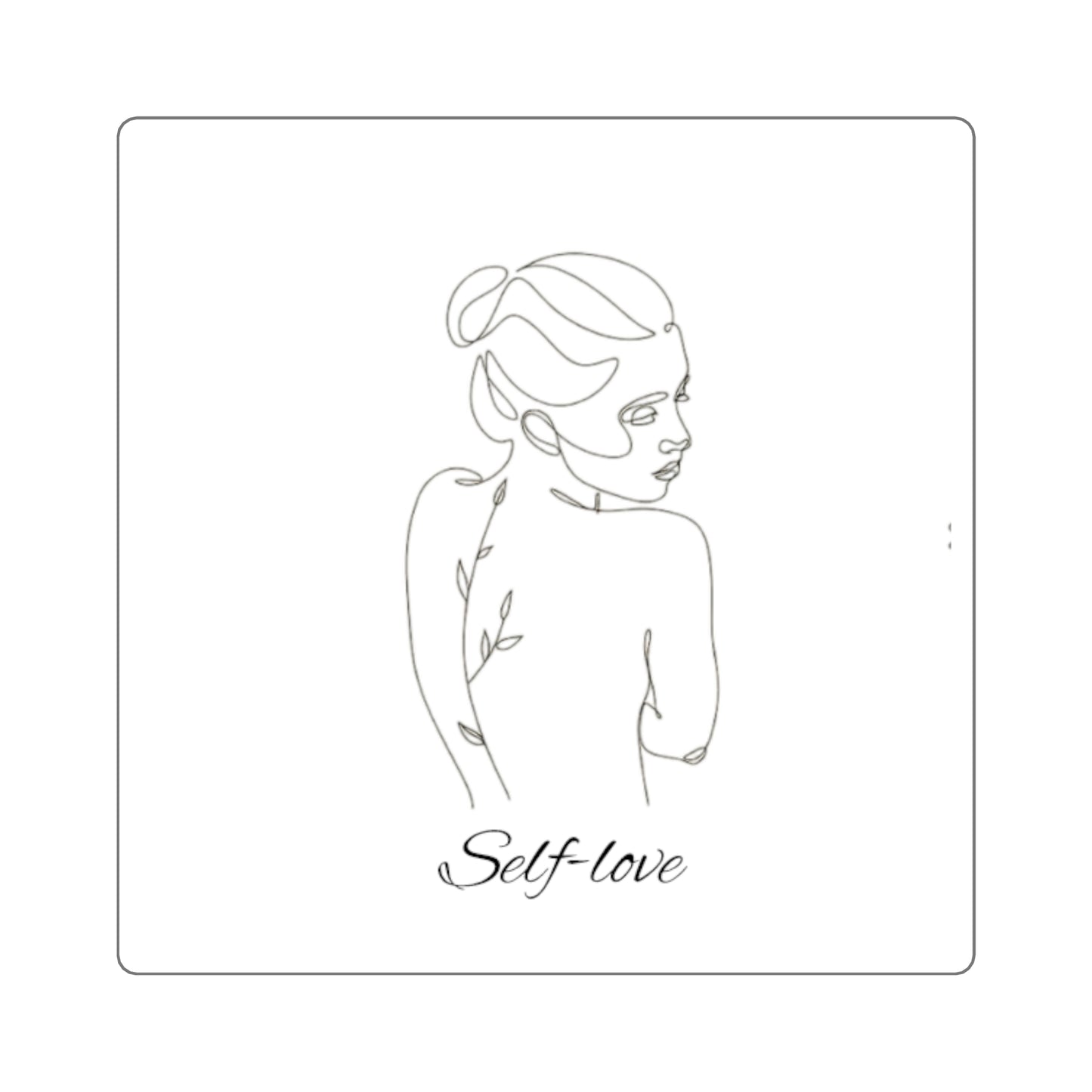 Self-Love Square Stickers - Minimalist Design for Self-Care & Motivation
